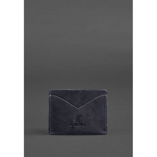 Шкіряна візитниця 5.0 синя Crazy Horse