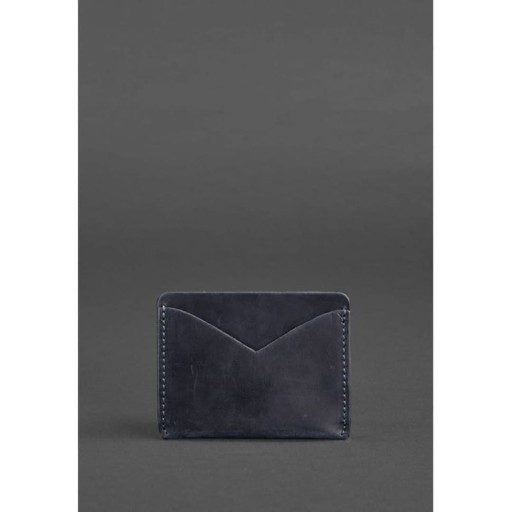 Шкіряна візитниця 5.0 синя Crazy Horse