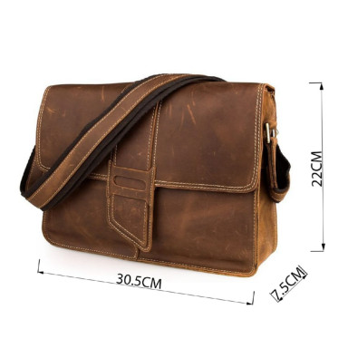 Сумка мужская Vintage 14231 в винтажном стиле Коричневая