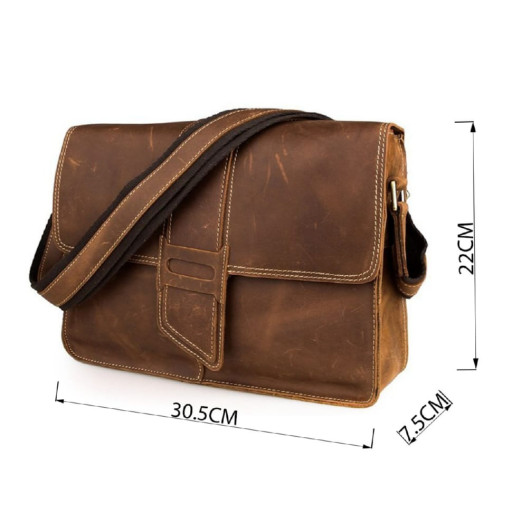 Сумка чоловіча Vintage 14231 у вінтажному стилі Коричнева