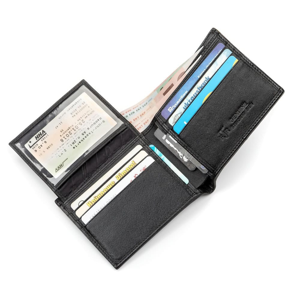 Портмоне чоловіче STINGRAY LEATHER 18066 з натуральної шкіри морського ската Чорне