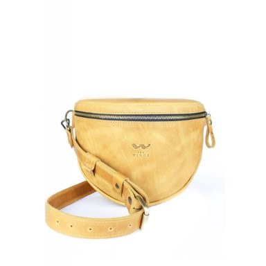 Leather crossbody bag Vacation yellow vintage