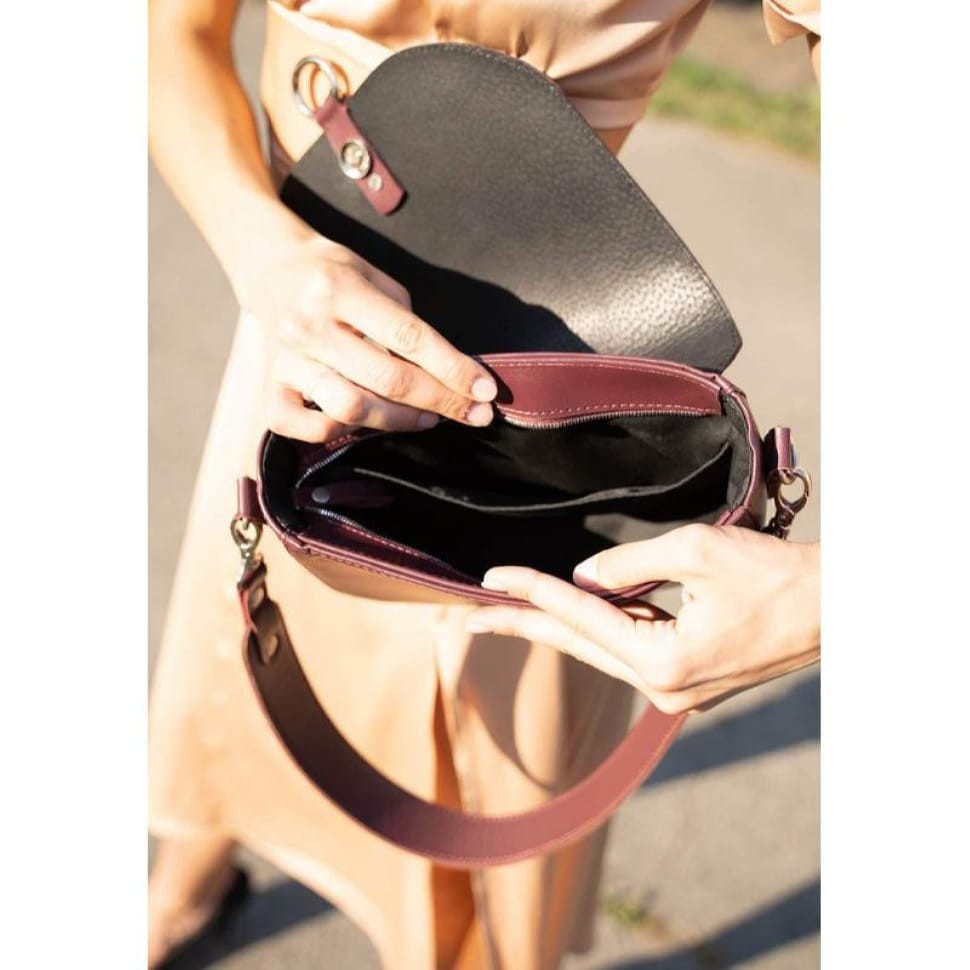 Жіноча шкіряна сумка Ruby L бордова краст