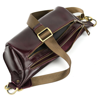 TARWA GM-3106-3lx waist bag, size L, 3 compartments, burgundy
