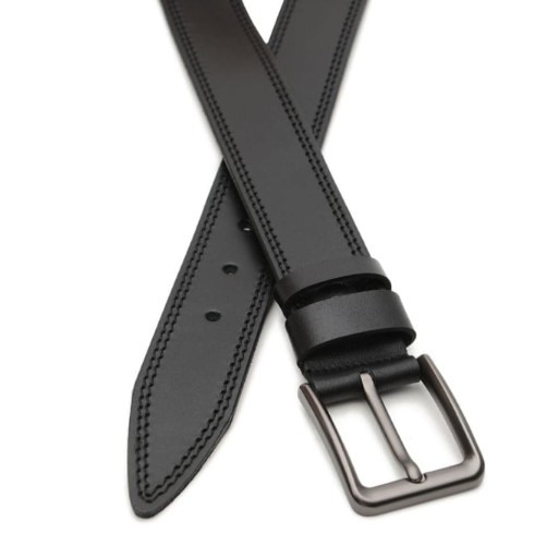 Чоловічий ремінь із натуральної шкіри V1115GX06-black