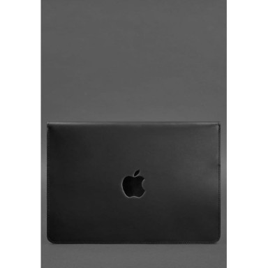 Кожаный чехол-конверт на магнитах для MacBook 15 дюйм Черный Crazy Horse