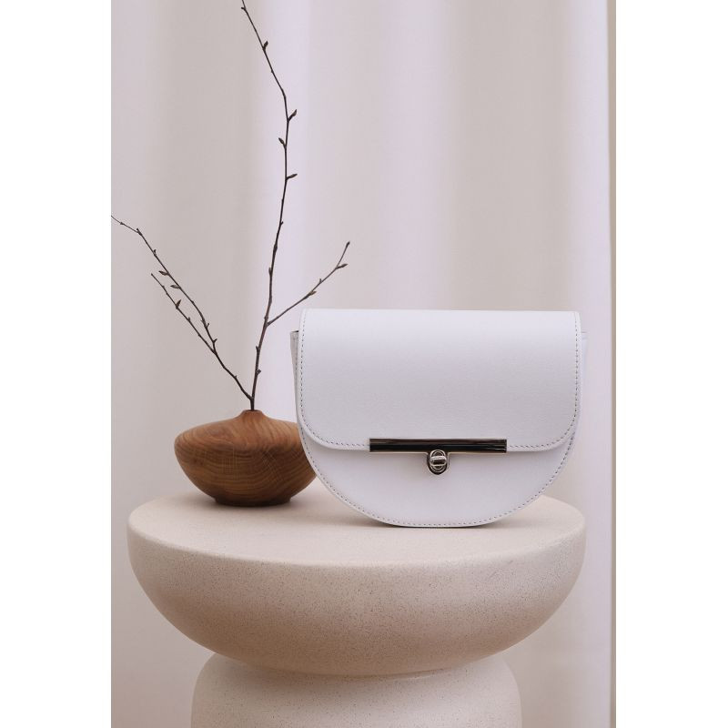 Жіноча шкіряна сумка поясна-кроссбоді Bridget біла