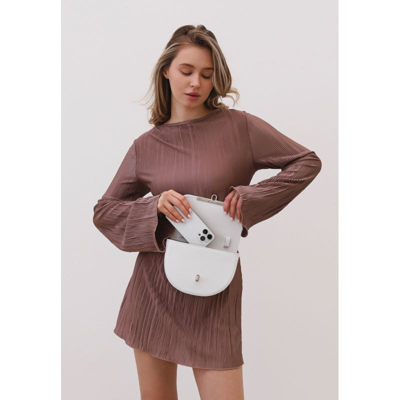 Жіноча шкіряна сумка поясна-кроссбоді Bridget біла