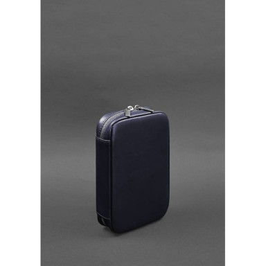 Leather cosmetic bag 7.0 blue crust