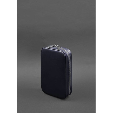 Leather cosmetic bag 7.0 blue crust