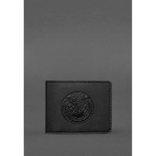 Шкіряна обкладинка на посвідчення Головного управління розвідки (ГУР) Чорна