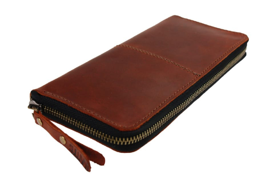Wallet mens leather clutch large travel SULLIVAN 103-58-2(19.5) light brown