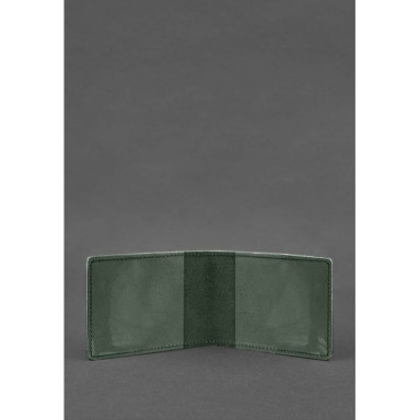Leather cover for the certificate of the State Emergency Service of Ukraine green Crazy Horse