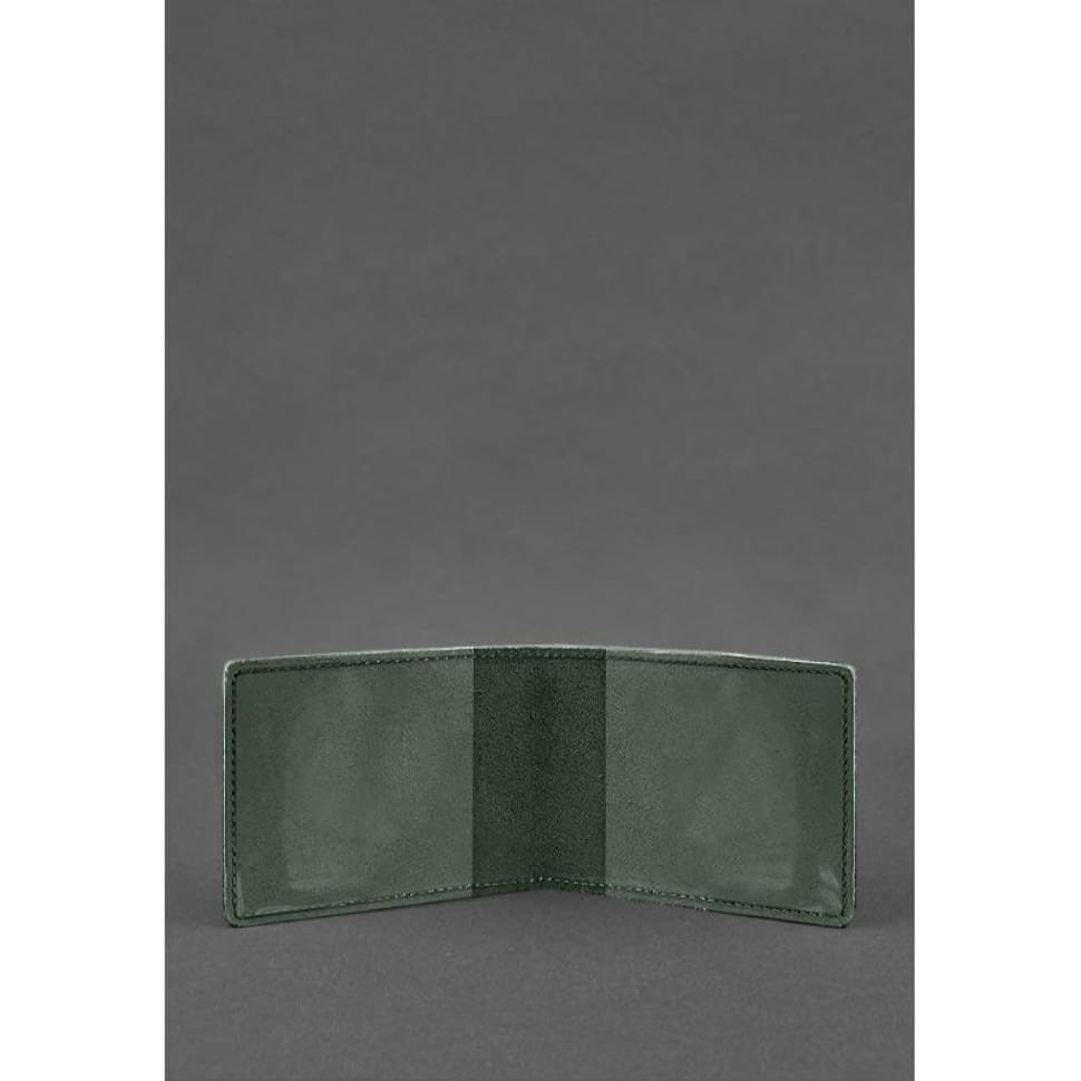 Leather cover for the certificate of the State Emergency Service of Ukraine green Crazy Horse
