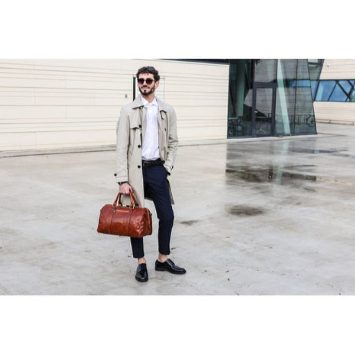 Невелика шкіряна дорожня сумка - The Ambassadors - коньячна Time Resistance 5229601