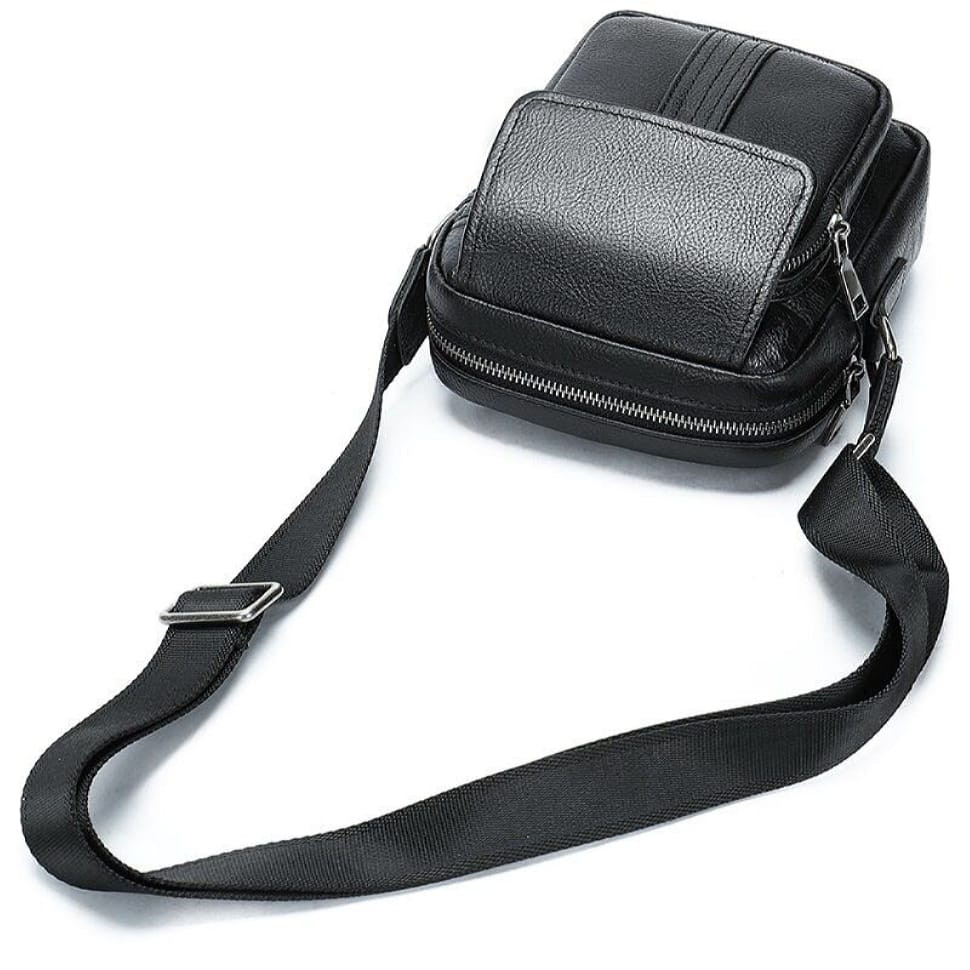 Сумка мужская кожаная флотар Vintage 14943 Черная