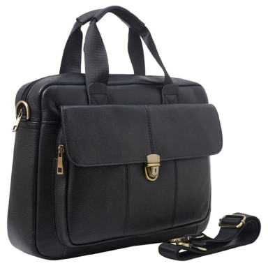 М'який портфель шкіряний BUFFALO BAGS M315A чорний