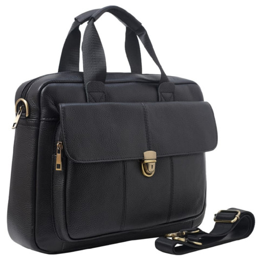 М'який портфель шкіряний BUFFALO BAGS M315A чорний