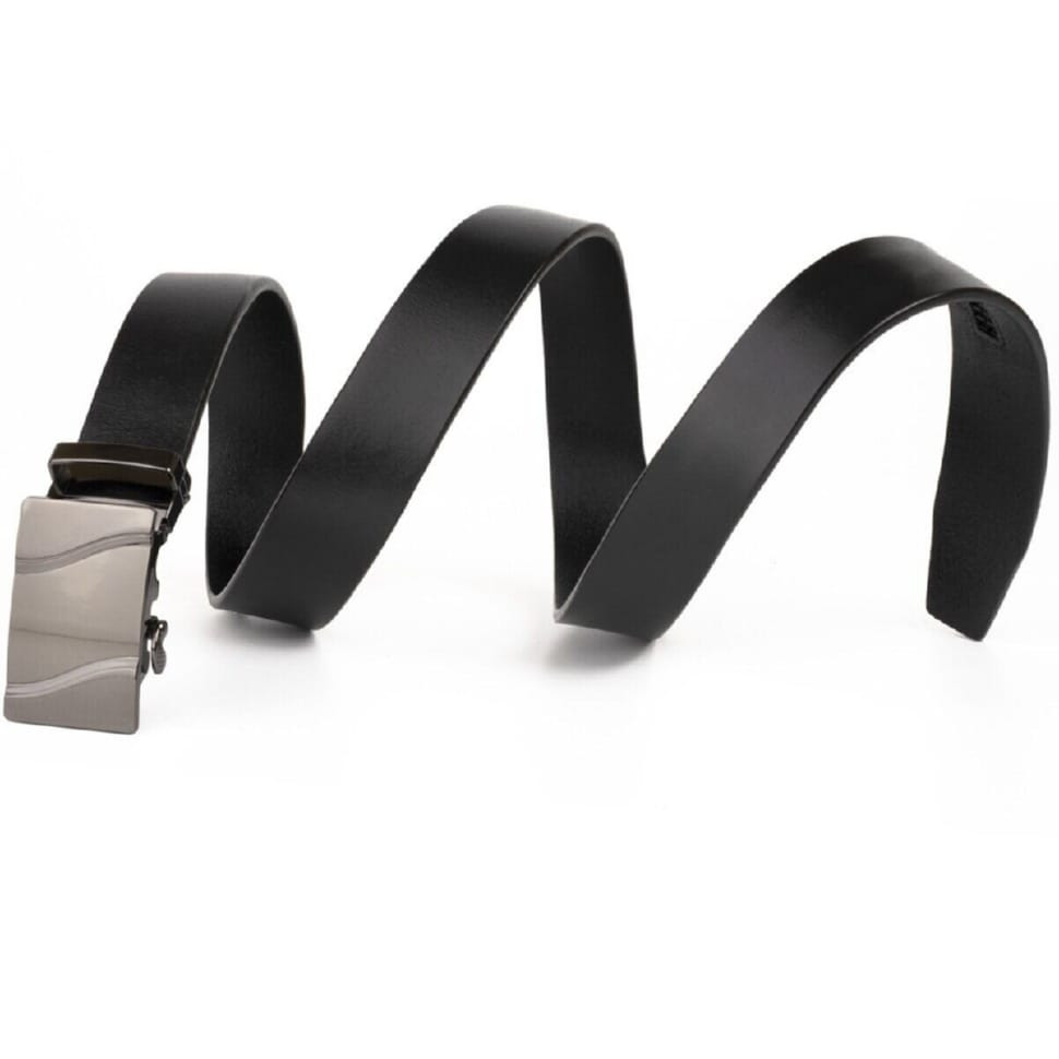 Чоловічий ремінь з пряжкою хвиля Vintage 20336 Чорний