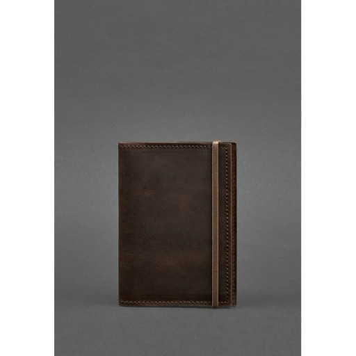 Шкіряна обкладинка для паспорта 1.0 темно-коричнева