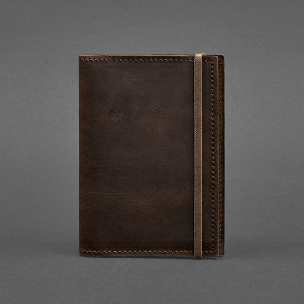 Шкіряна обкладинка для паспорта 1.0 темно-коричнева