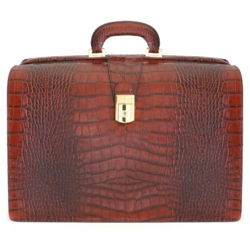 Pratesi KMA525/G - Leonardo King Briefcase in cow leather King Brown