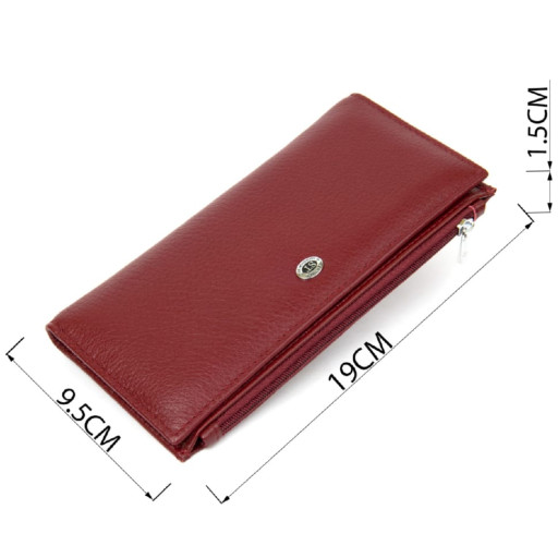 Стильний шкіряний гаманець ST Leather 19380 Темно-червоний