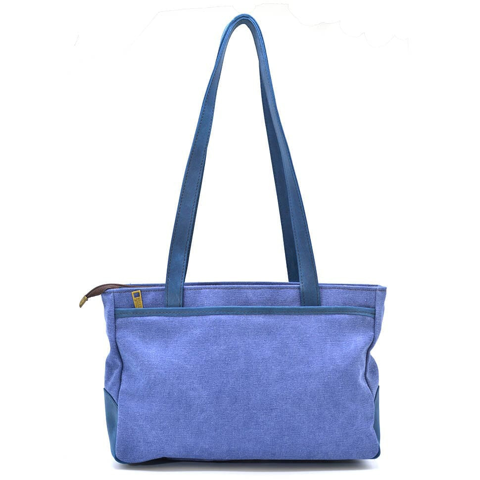 Жіноча сумка тоут з канвас та шкіри TARWA RSkyK-3930-3md з передніми кишенями