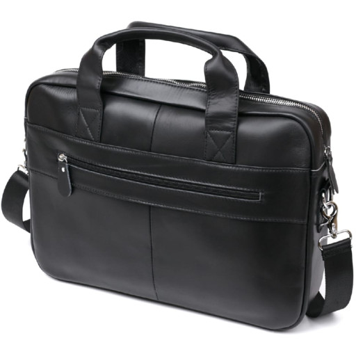 Ділова шкіряна сумка для ноутбука Vintage 20680 Чорний