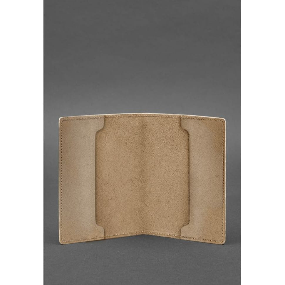 Leather cover for the military ID of the reserve officer 8.0 light brown