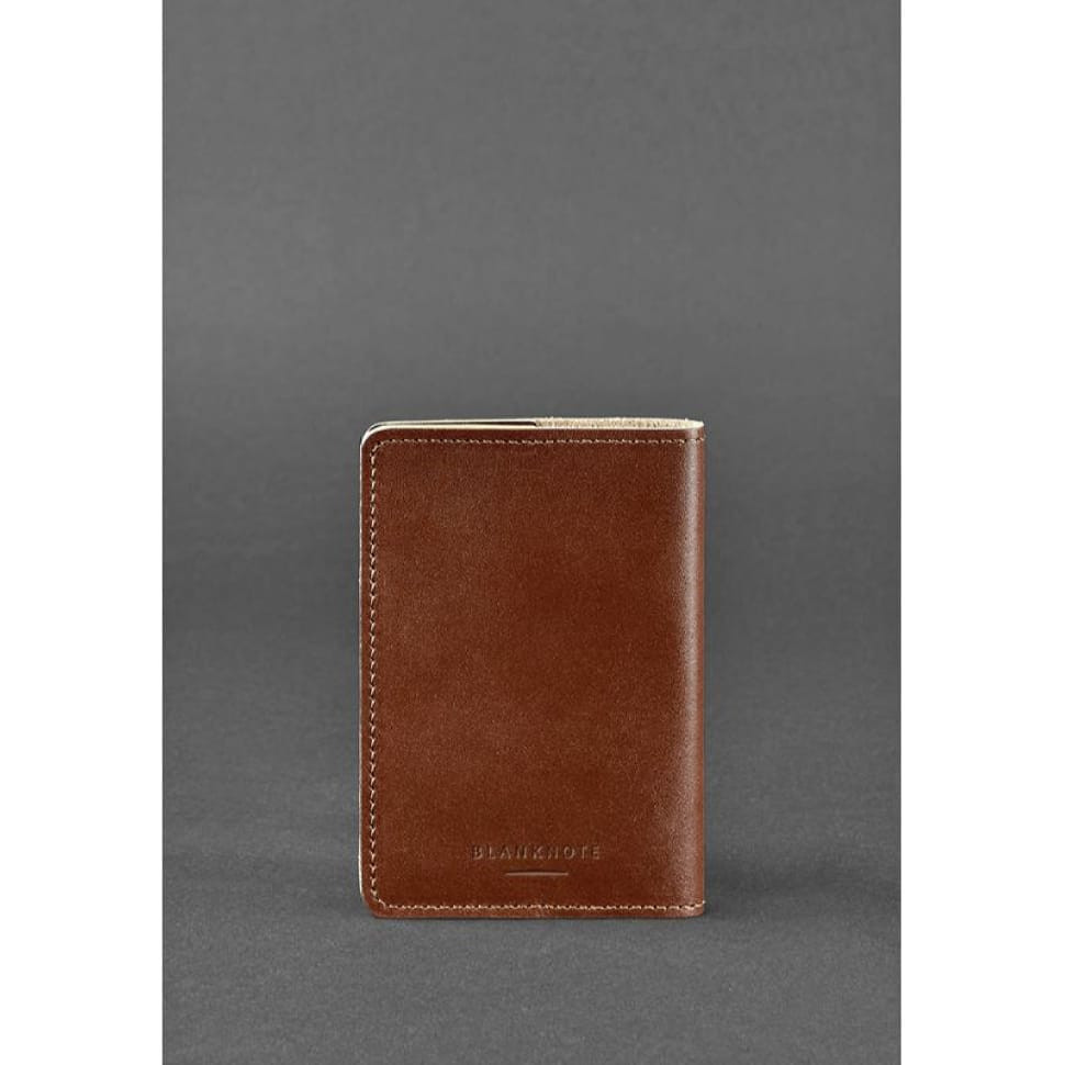 Leather cover for the military ID of the reserve officer 8.0 light brown