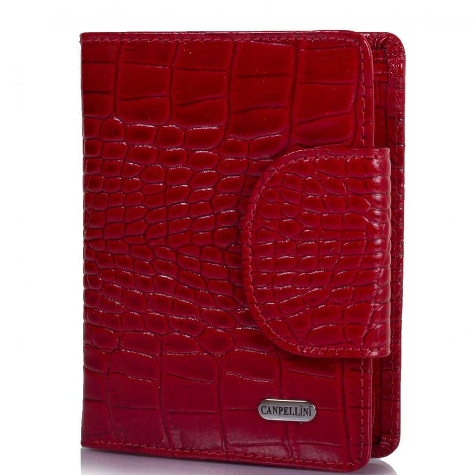 Гаманець жіночий шкіряний CANPEL 967-142 червоний кроко лак