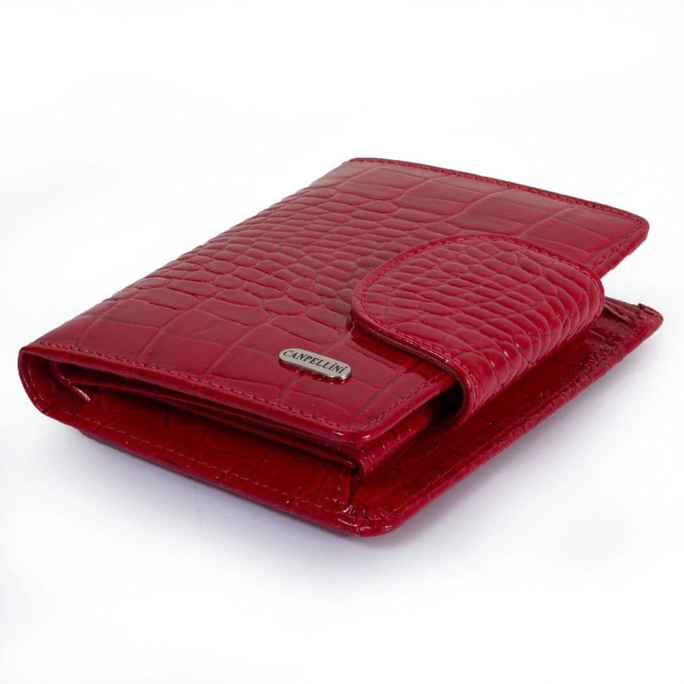 Гаманець жіночий шкіряний CANPEL 967-142 червоний кроко лак