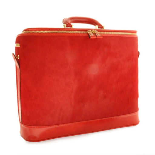 Pratesi CCL116/17 - Raffaello Cavallino Laptop Bag in real leather Cavallino Cherry