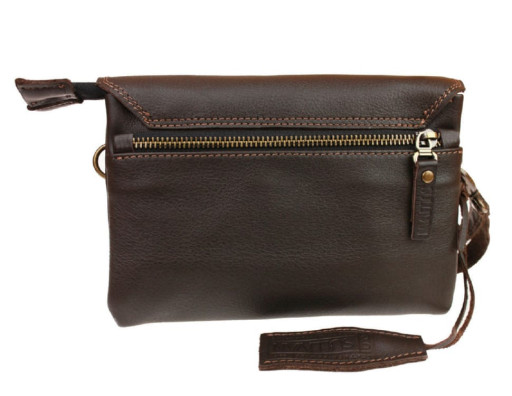 Сумка женская маленькая барсетка клатч SULLIVAN 2615(32) коричневая гладкая кожа