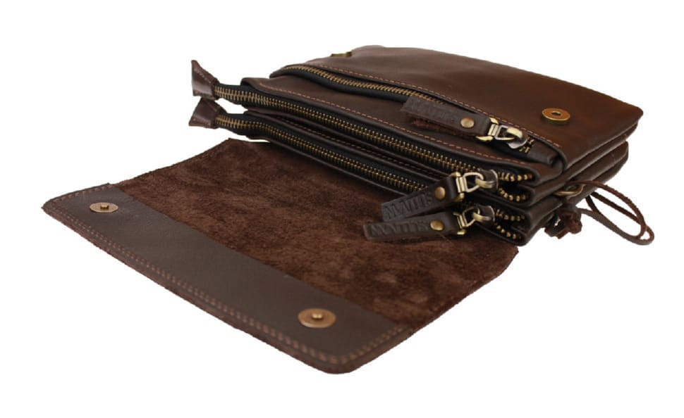 Ladies bag small purse clutch SULLIVAN sg15 (32) brown smooth leather