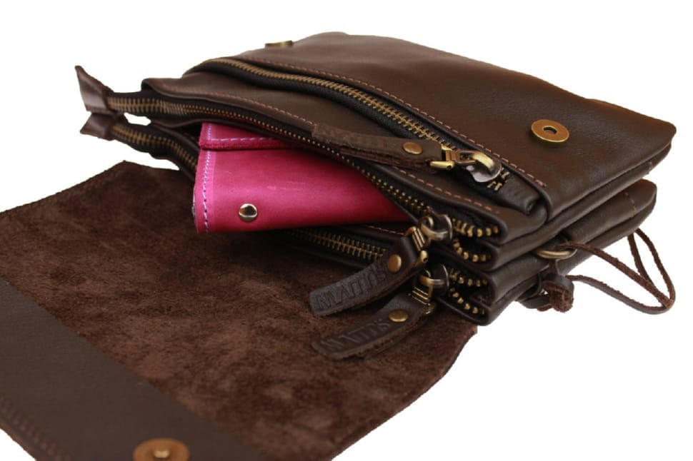 Ladies bag small purse clutch SULLIVAN sg15 (32) brown smooth leather
