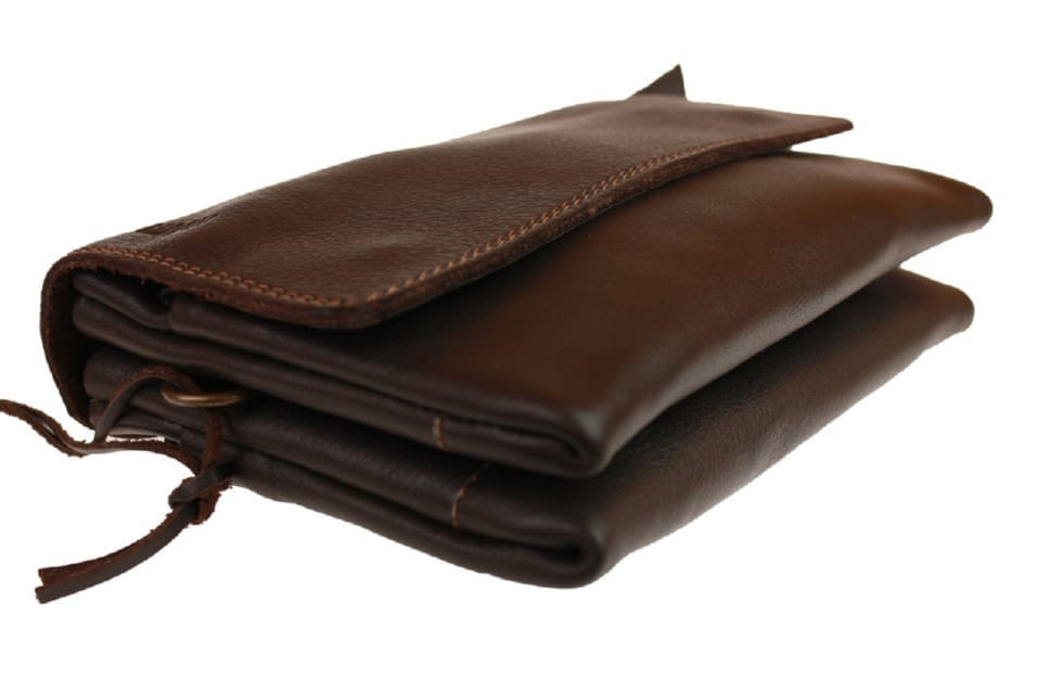 Ladies bag small purse clutch SULLIVAN sg15 (32) brown smooth leather