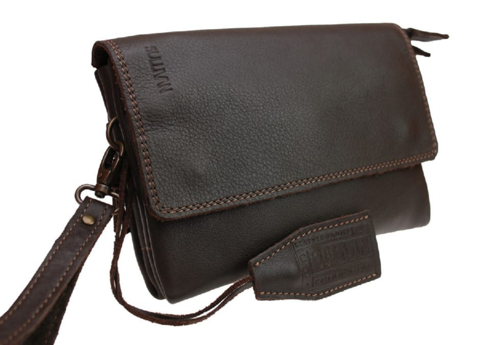 Ladies bag small purse clutch SULLIVAN sg15 (32) brown smooth leather