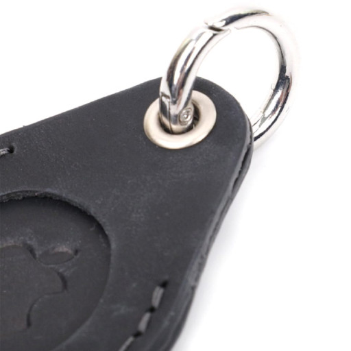 Шкіряний брелок-тримач для Apple AirTag із вінтажної шкіри GRANDE PELLE 11614 Чорний