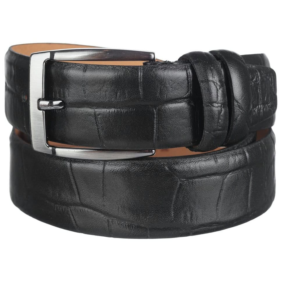 Шкіряний ремень YSK класичний 1006-1KR- чорний кроко