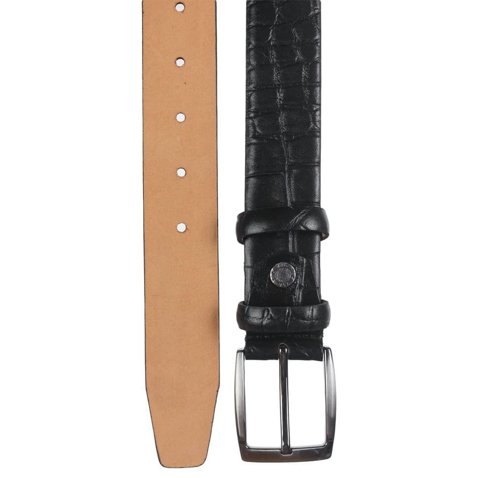 Шкіряний ремень YSK класичний 1006-1KR- чорний кроко