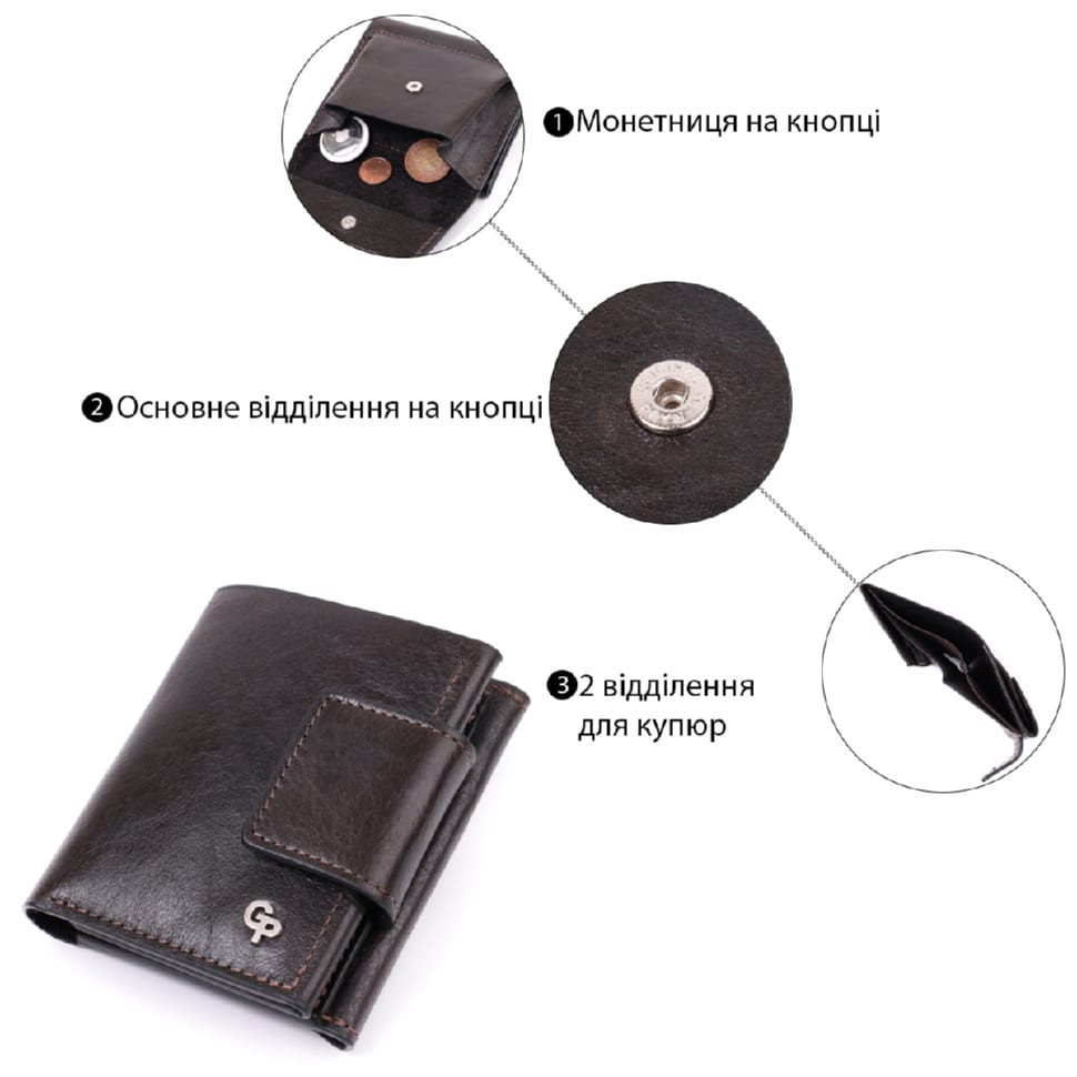 Люксовий гаманець з безліччю відділень із якісної натуральної шкіри GRANDE PELLE 22574 Коричневий