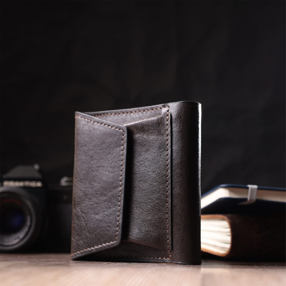 Люксовий гаманець з безліччю відділень із якісної натуральної шкіри GRANDE PELLE 22574 Коричневий