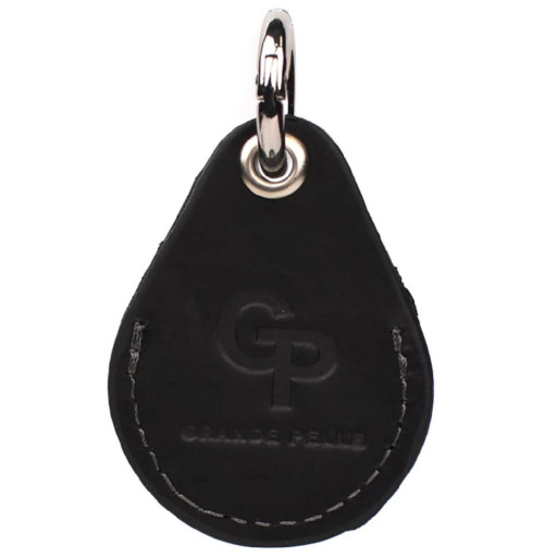 Шкіряний чохол тримач для Apple AirTag чорний Grande Pelle 463110