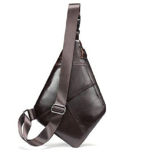 Шкіряна нагрудна сумка слінг чоловіча коричнева bx7323C Bexhill