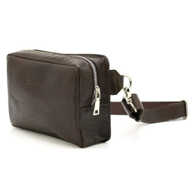Leather belt bag Grande Pelle 740420 coffee