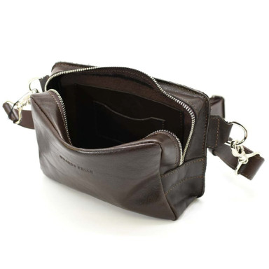 Leather belt bag Grande Pelle 740420 coffee