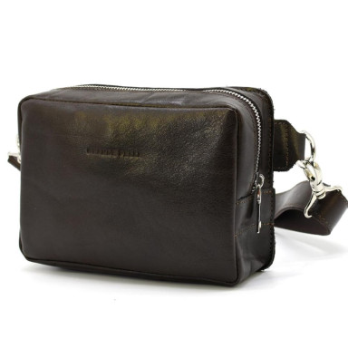 Leather belt bag Grande Pelle 740420 coffee
