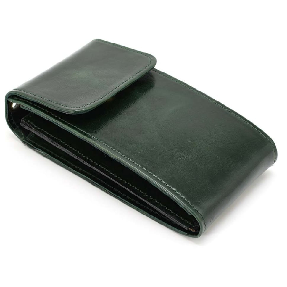 Шкіряна жіноча сумка-чохол панч GE-2122-4lx TARWA, зелена глянець